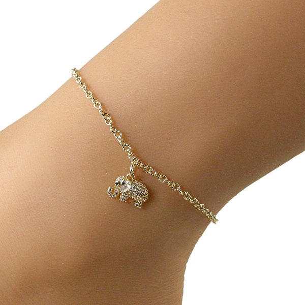 Elephant Anklet Etsy