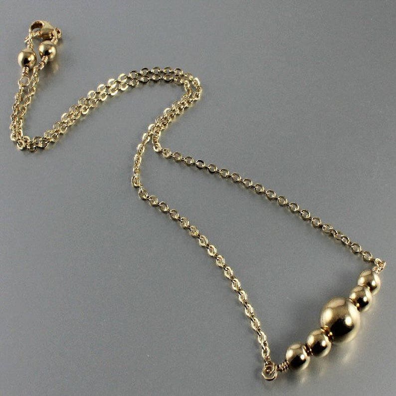 Gold Bead Gold Chain Necklace