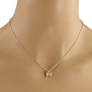 Dainty Gold Hummingbird Necklace, Crystal Hummingbird Necklace, Bird Necklace, Gift for Her