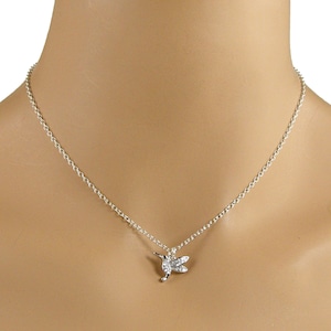 Silver Hummingbird Necklace, Crystal Hummingbird Necklace, Dainty Hummingbird Necklace, Gift for Her, Hummingbird Gift