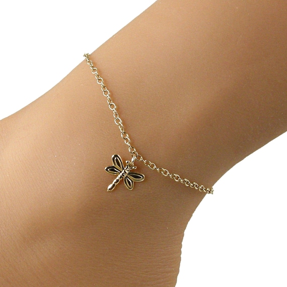 Gold on sale dragonfly anklet