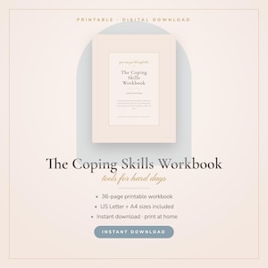 Coping Skills Workbook Printable for Anxiety, DBT & Emotional Regulation Therapy Worksheets Instant Download PDF