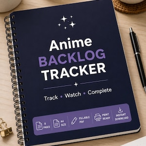 Anime-eftersläpningsspårare | Fyllbar PDF-planerare (A4) | Direktnedladdning
