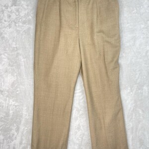 Vintage 90s Pendleton High Rise Virgin Wool Pants Size 14 Petite Camel Academia