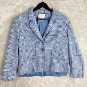 Blazer Pendleton vintage années 80 en laine, motif pied-de-poule bleu, taille 14 Heritage