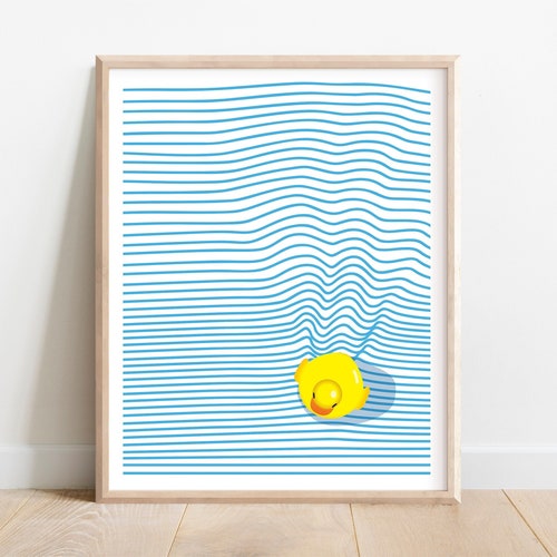 Rubber Ducky Minimalist Art Print - 8x10, 11x14 Inches - Bathroom, Nursery Wall Art