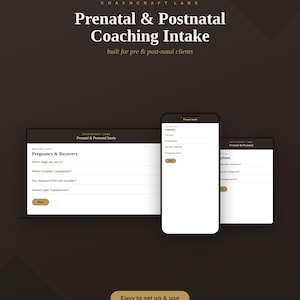 Formulario de admisión para asesoramiento prenatal y postnatal / Formularios de Google para la incorporación de clientes (producto digital)
