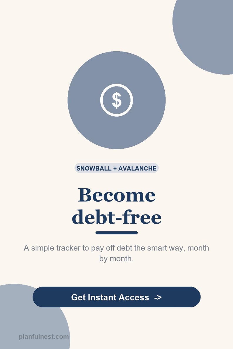 Debt Payoff Tracker Spreadsheet, Debt Snowball and Avalanche Planner, Credit Card Payment Log for Google Sheets & Excel, Debt Free image 7