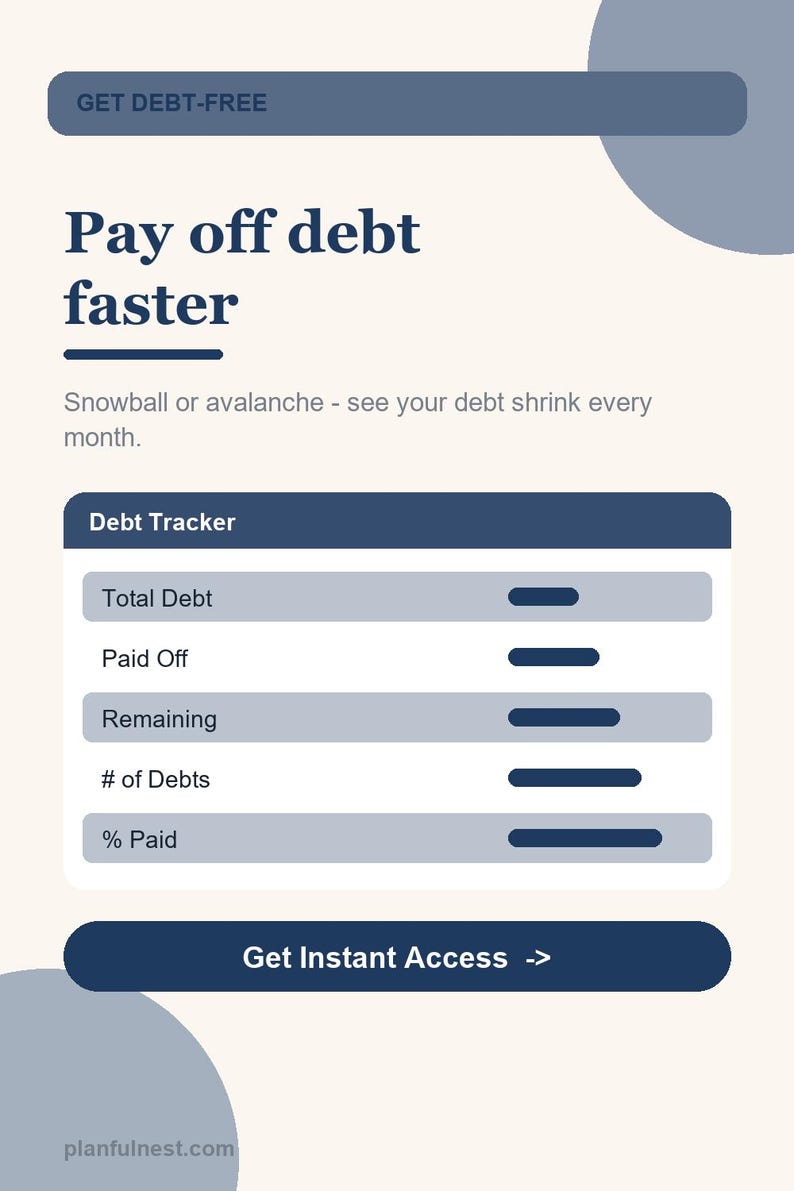 Debt Payoff Tracker Spreadsheet, Debt Snowball and Avalanche Planner, Credit Card Payment Log for Google Sheets & Excel, Debt Free image 3