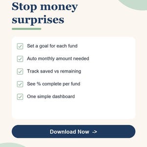 Sinking Funds Tracker Spreadsheet, Savings Goals Planner, Multiple Savings Category Tracker for Google Sheets & Excel, Budget image 4
