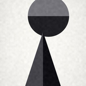 Set di 3 stampe murali in bianco e nero / Stampe geometriche minimaliste / 5 formati, download immediato immagine 3
