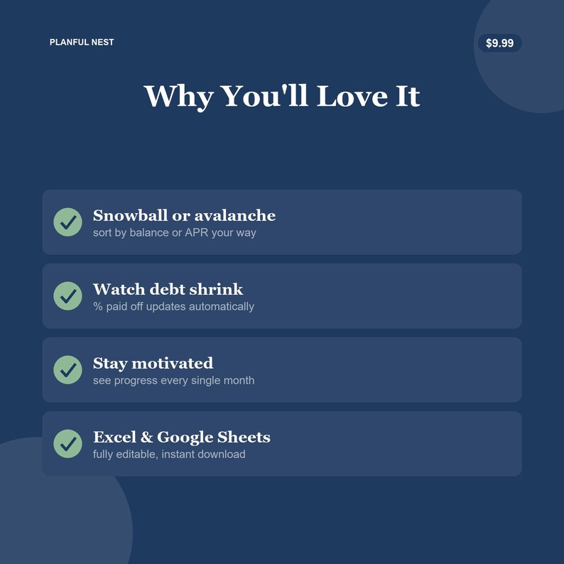 Debt Payoff Tracker Spreadsheet, Debt Snowball and Avalanche Planner, Credit Card Payment Log for Google Sheets & Excel, Debt Free image 6