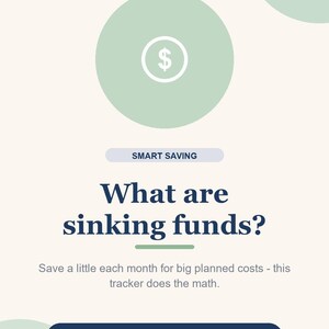 Sinking Funds Tracker Spreadsheet, Savings Goals Planner, Multiple Savings Category Tracker for Google Sheets & Excel, Budget image 5