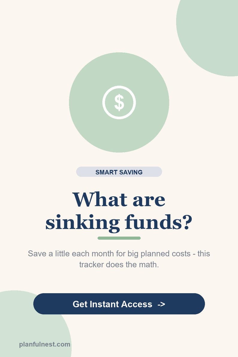 Sinking Funds Tracker Spreadsheet, Savings Goals Planner, Multiple Savings Category Tracker for Google Sheets & Excel, Budget image 5