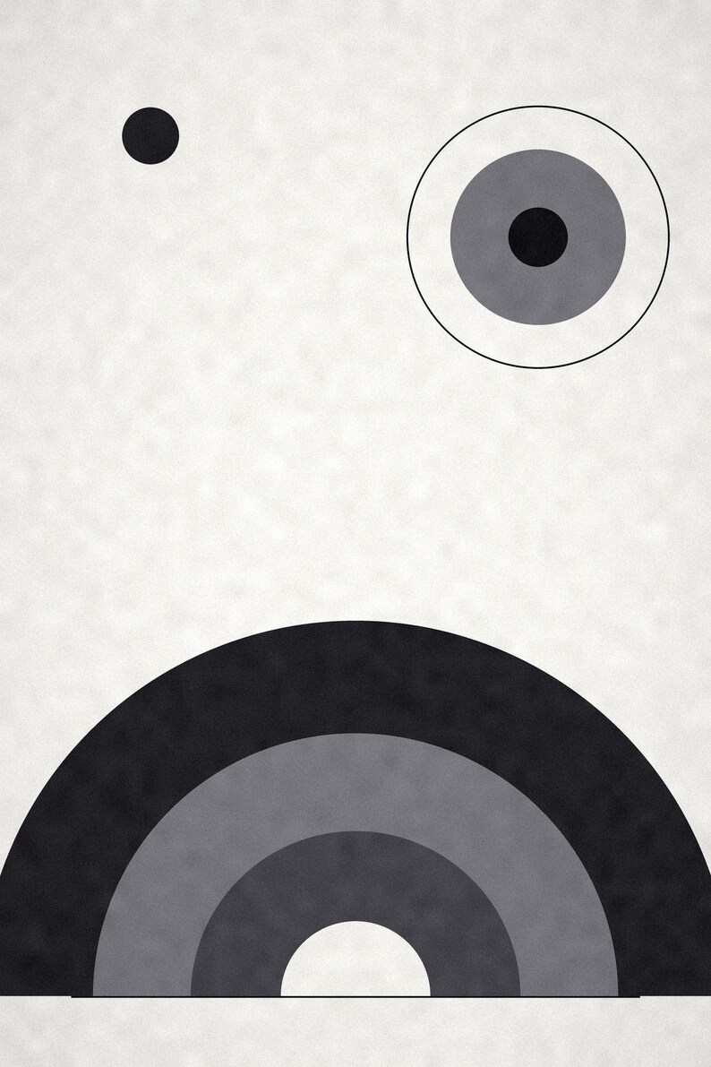 Set di 3 stampe murali in bianco e nero / Stampe geometriche minimaliste / 5 formati, download immediato immagine 2