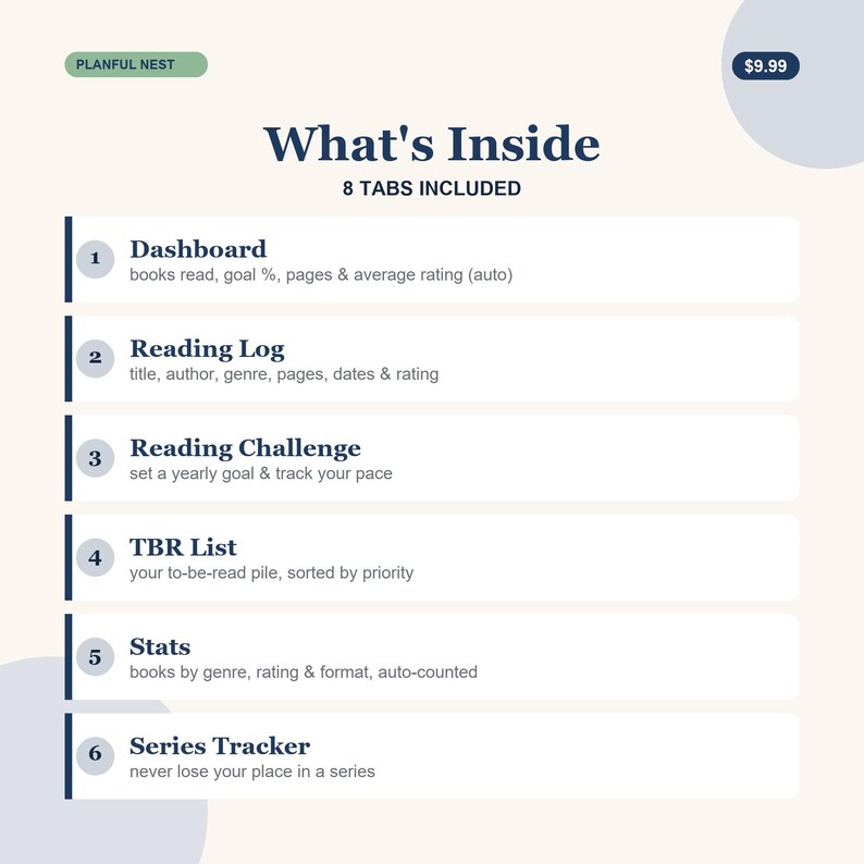 Reading Tracker Spreadsheet, Reading Challenge & Book Log, TBR List, Genre Stats for Google Sheets, Excel | Instant Download image 3
