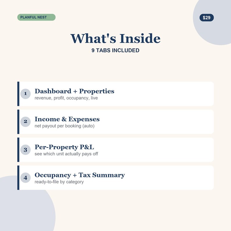 Airbnb & Kurzzeit-Miet-Tracker-Spreadsheet - Multi-Property-Einkommen, Ausgaben, Belegung Bild 3