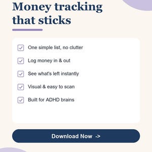 ADHD Budget Tracker Spreadsheet, Simple Visual Finance Planner for Google Sheets image 3