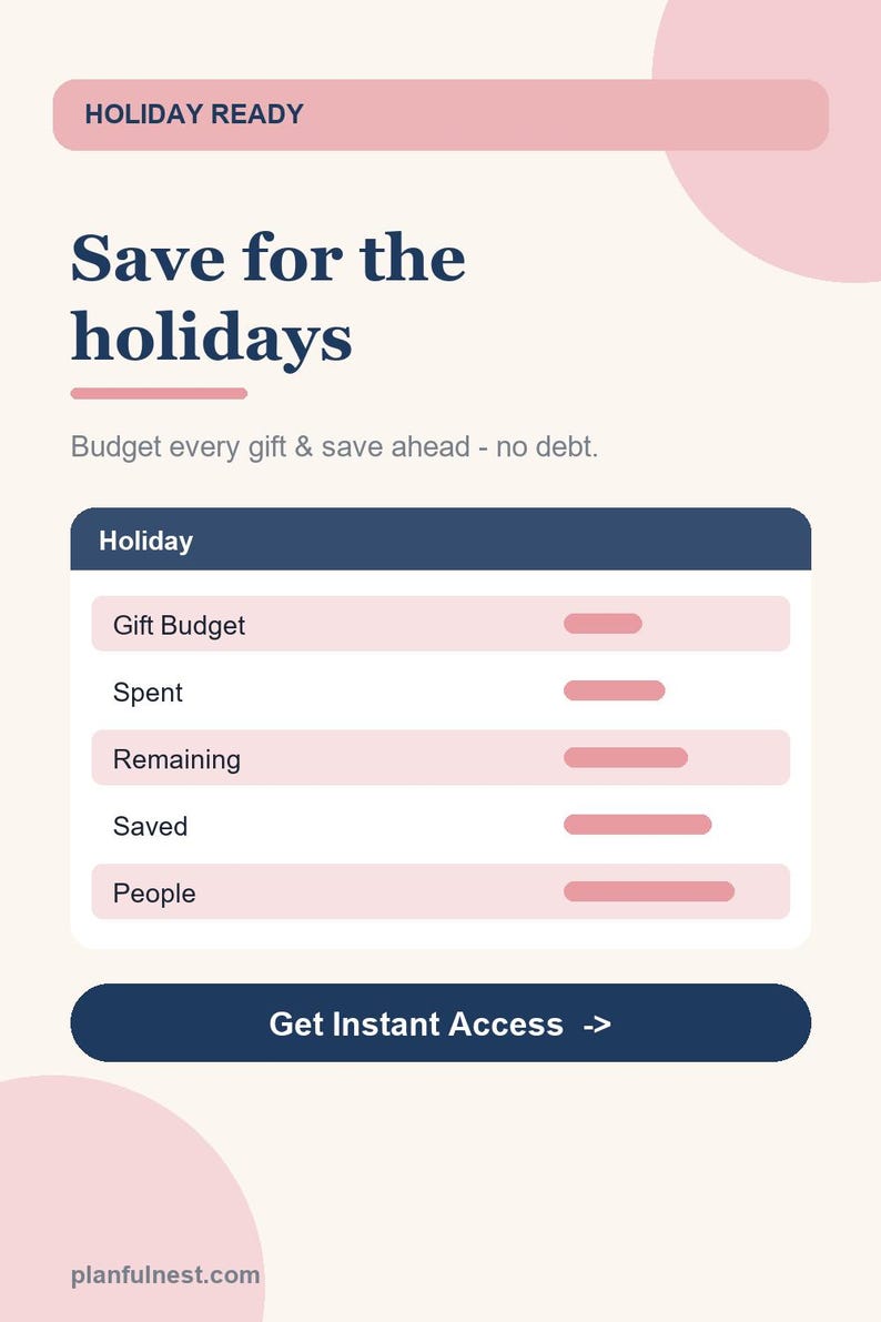 Christmas Savings & Gift Budget Tracker Spreadsheet, Gift List Planner image 2