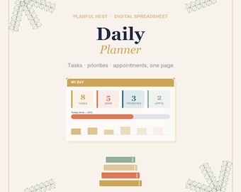 Daily Productivity and Habit Tracker Planner Printable PDF | Undated Daily Weekly Monthly + 30 Day Habit Tracker | Instant Download