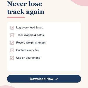 Baby Feeding and Sleep Tracker, Newborn Daily Log and Diaper Tracker, New Mom Baby Shower Gift for Google Sheets & Excel image 5