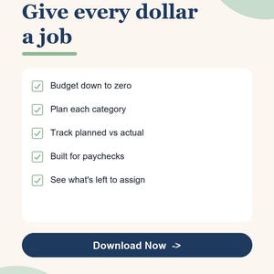 Foglio di calcolo per il budget a base zero, pianificatore di budget in base allo stipendio, modello di budget mensile per stipendio, Google Sheets Excel immagine 4
