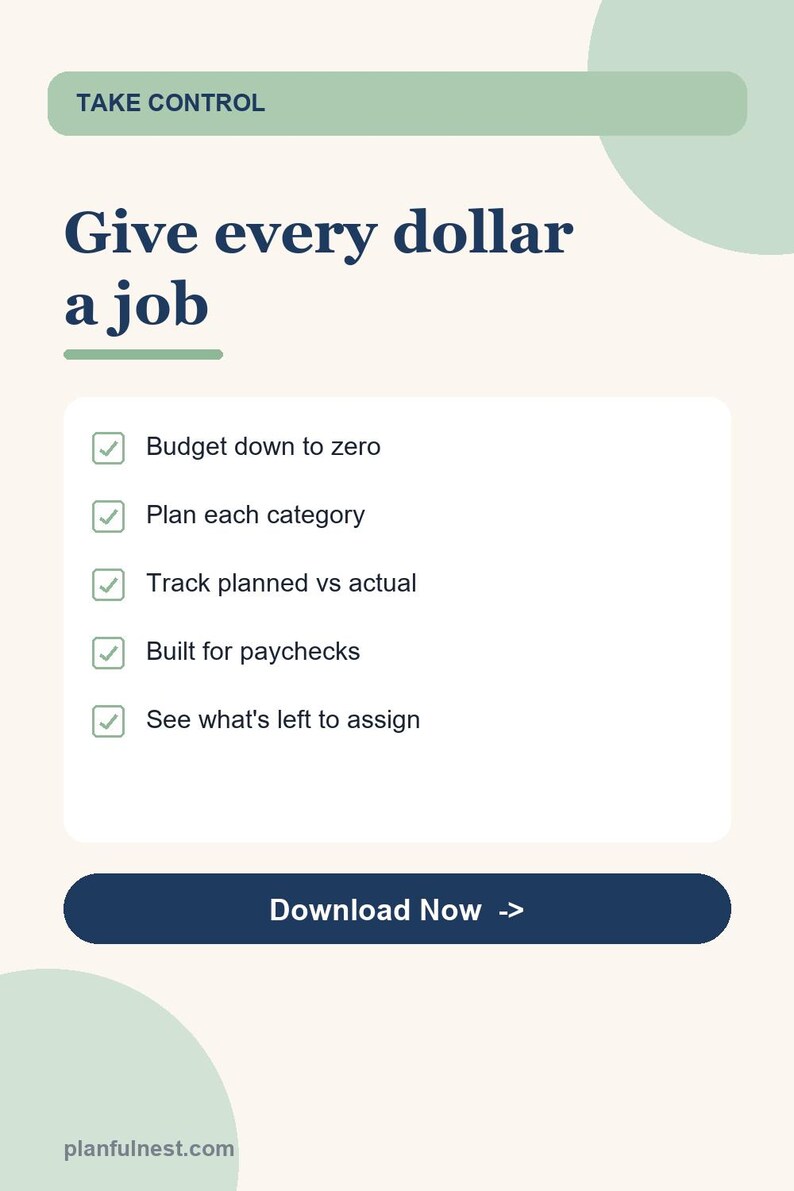 Foglio di calcolo per il budget a base zero, pianificatore di budget in base allo stipendio, modello di budget mensile per stipendio, Google Sheets Excel immagine 4
