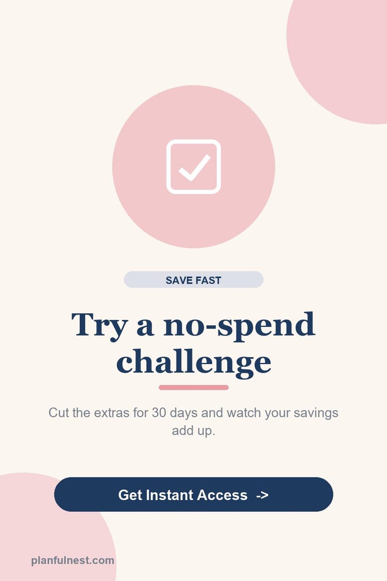 No Spend Challenge Tracker Spreadsheet, 30 Day Money Reset and Savings Challenge for Google Sheets & Excel, Frugal Living Planner image 5