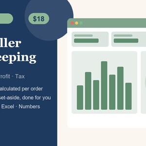 Etsy Seller Bookkeeping Spreadsheet, Profit & Fee Tracker for Google Sheets image 1