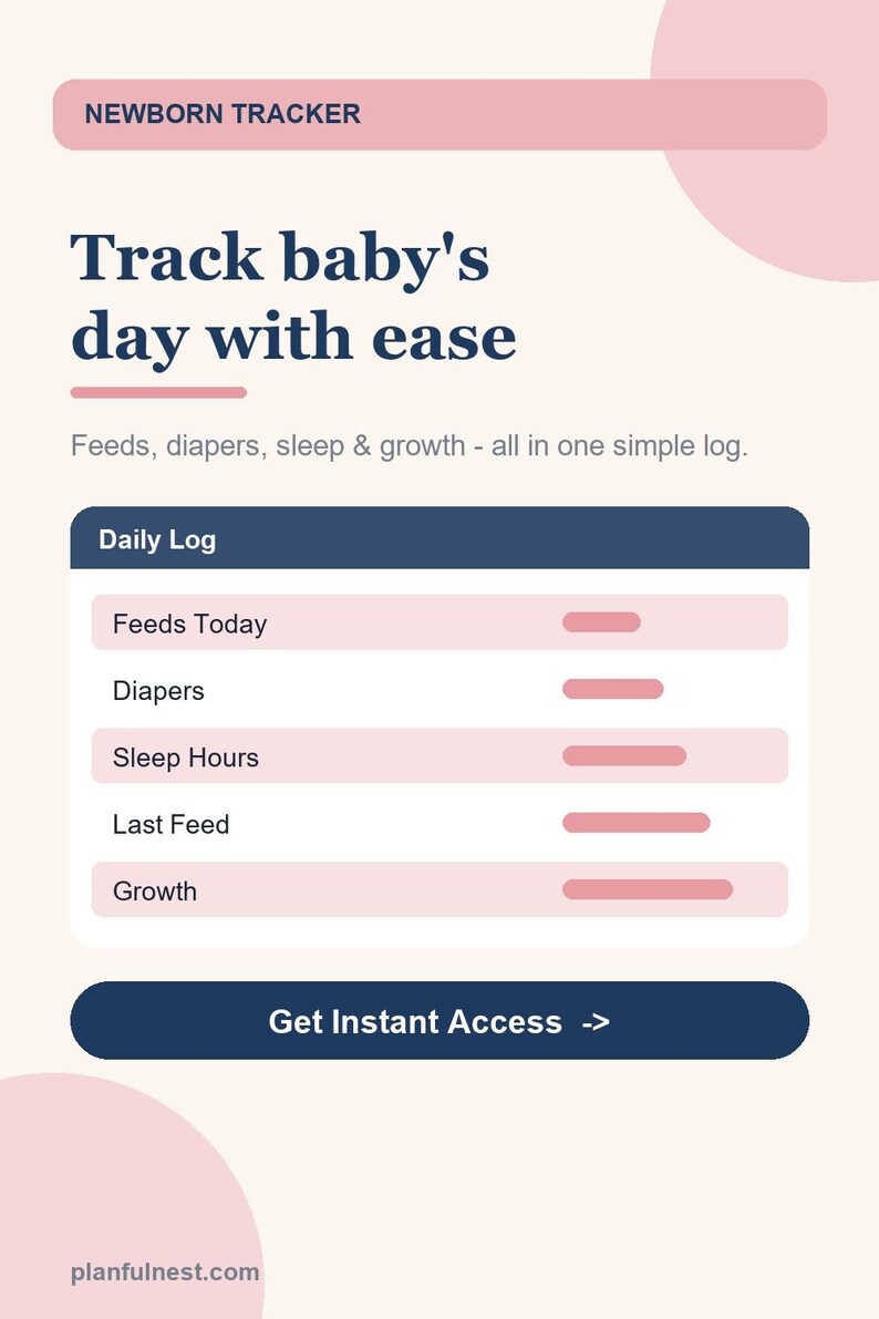 Baby Feeding and Sleep Tracker, Newborn Daily Log and Diaper Tracker, New Mom Baby Shower Gift for Google Sheets & Excel image 3