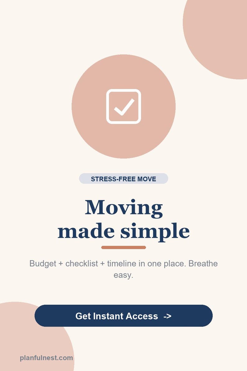 Moving Budget and Checklist Spreadsheet | New Home Moving Planner, Countdown Timeline & Packing List | Google Sheets Excel Template image 4