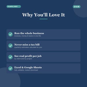 Paquete de hojas de cálculo para autónomos / Registro de facturas, presupuestos, ingresos y gastos para trabajadores independientes / Plantilla para Google Sheets y Excel imagen 4