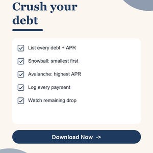 Debt Payoff Tracker Spreadsheet, Debt Snowball and Avalanche Planner, Credit Card Payment Log for Google Sheets & Excel, Debt Free image 5