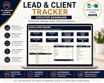 Foglio di calcolo CRM per la gestione di lead e clienti / Modello per Excel e Fogli Google