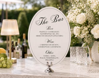 Letrero personalizado para el menú de bebidas de boda / Menú de bebidas personalizado