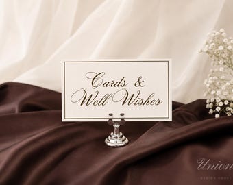 Letrero para tarjetas de boda y buenos deseos / Letra cursiva color marfil, ovalada o rectangular (descarga digital)