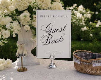Wedding Guest Book Sign | Elegant Welcome Table Sign (Print)