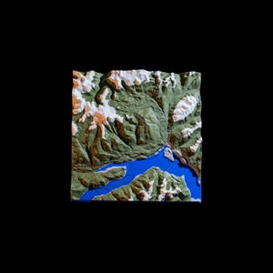 Squamish 3D Topographic Map | Framed Terrain Model, BC Wall Art