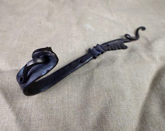 Ornamental forged Coat Hook made by Black Bear Forge