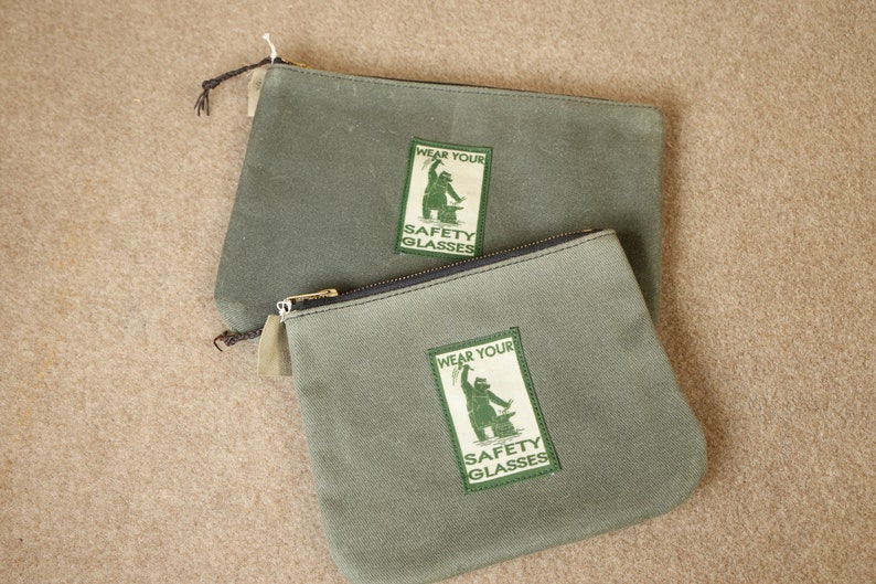 Black Bear Forge waxed canvas pouch Wear Your Safety Glasses limited edition image 5