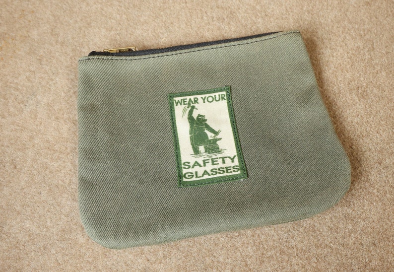 Black Bear Forge waxed canvas pouch Wear Your Safety Glasses limited edition image 1