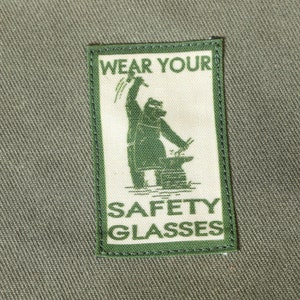 Black Bear Forge waxed canvas pouch Wear Your Safety Glasses limited edition image 4