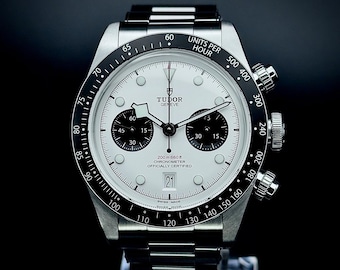 Orologio da uomo vintage Tudor Black Bay Chrono con quadrante turchese "Flamingo" 79360N-0024, regalo per lui