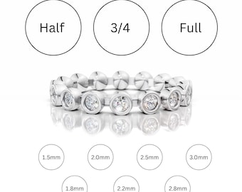 Alliance sertie de diamants en or 10 carats, Alliance en diamants naturels, Alliance de mariage en diamants, Bague empilable en or et diamants, Alliance éternité en diamants, Bague d'anniversaire