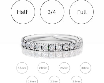 10-Karat-Diamant-Ehering, Ring mit im Labor gezüchteten Diamanten, Diamant-Ewigkeitsring, Pavé-Diamantring, Stapelbarer Goldring mit Diamanten, Jubiläumsring
