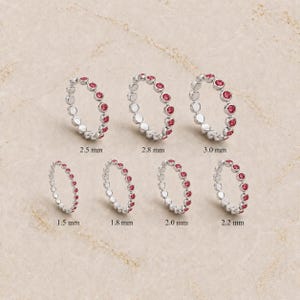 10k Bezel Ruby Band, Natural Ruby Ring, Ruby Wedding Band, Gold Ruby Stackable Ring, Ruby Eternity Band, July Birthstone Ring, Dainty Ring