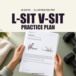 Plan d'entraînement de 30 jours pour les exercices L-Sit et V-Sit, guide d'entraînement illustré (PDF)
