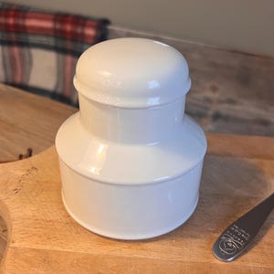 Vintage Midwinter Stonehenge White Sugar Bowl With Lid, English Stoneware, Minimalist Farmhouse Kitchen Decor