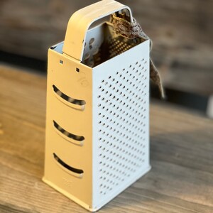 Cheese Grater Painted taupe, just add a tea light under it for great lighting or Earring Tree, Earring Holder