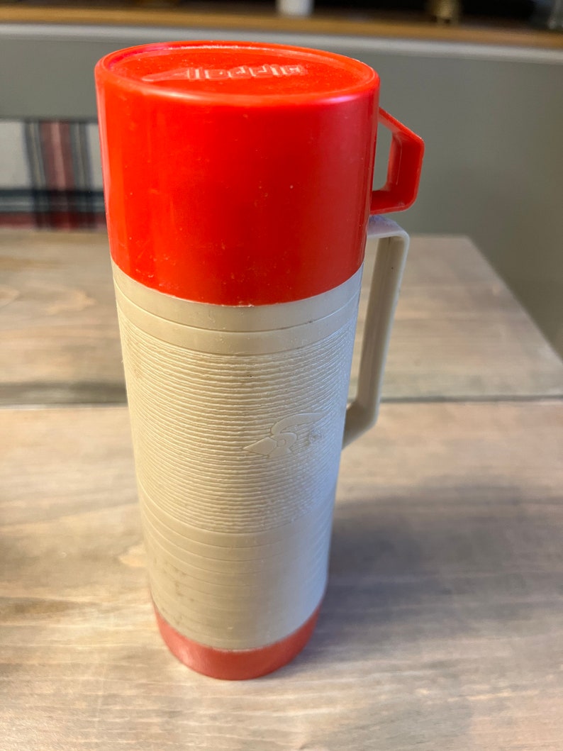 Vintage Aladdin Thermos Red and Black Diamond Pattern Aladdin Etsy
